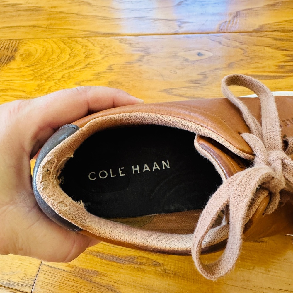 COLE HAAN Grand Crosscourt Traveler British Tan Leather Sneaker Men's Size 8 M - Picture 10 of 14